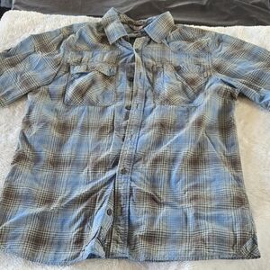 Outdoor Research Casual Plaid Shirt in Blue and Brown